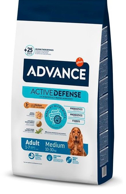 advance medium adult pollo y arroz pienso para perros