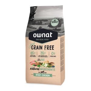 ow just grain free adult chicken dog saco front l